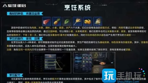 《星球重启》食谱大全 《星球重启》食谱大全