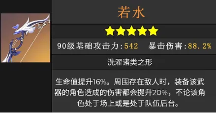 原神若水90级属性介绍 原神若水90级属性介绍